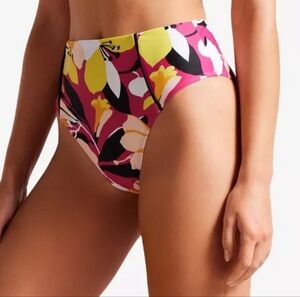👡TED BAKER FLORAL PRINT HIGH WAIST BIKINI BOTTOMS SIZE 0/US2